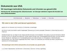 Tablet Screenshot of dokumente-aus-usa.com